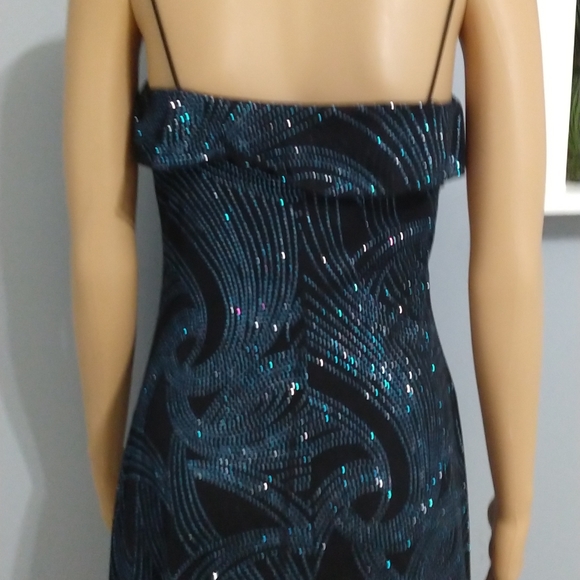 Vintage spaghetti strap sequin sheer lined dress - Picture 5 of 6